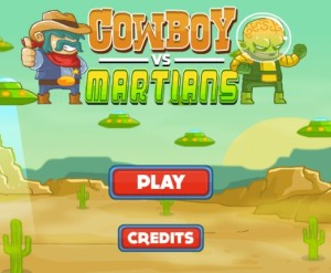 Play 'Cowboy-VS-Martians' and develop your shooting skill with self-development to success
